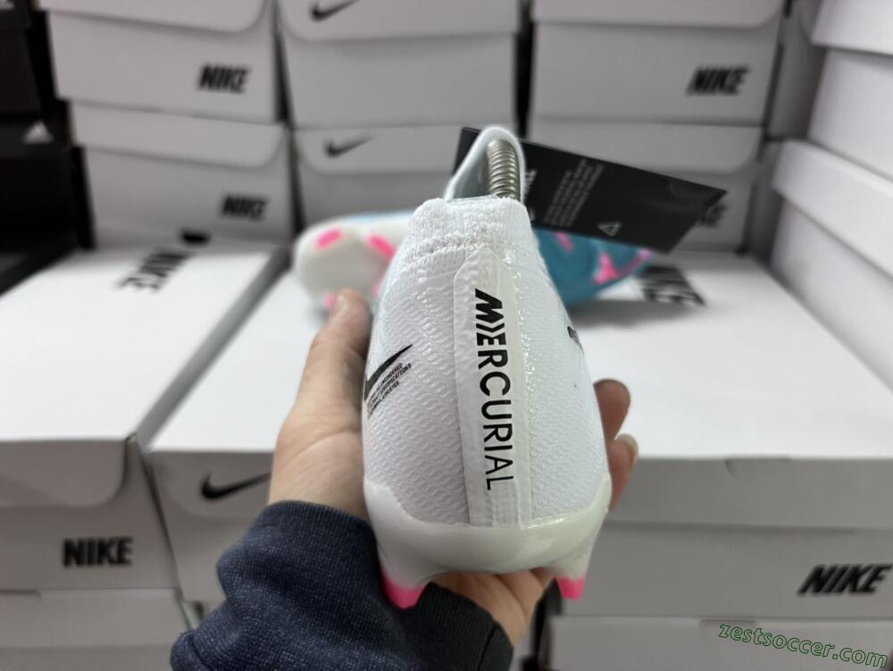 Nike Air Zoom Mercurial Vapor 15 Elite FG Low-Tops Soccer Cleats - White/Blue/Pink