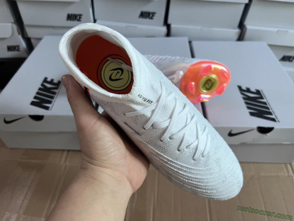 Nike Phantom Luna Elite FG High-Tops Soccer Cleats - White/Black/Orange