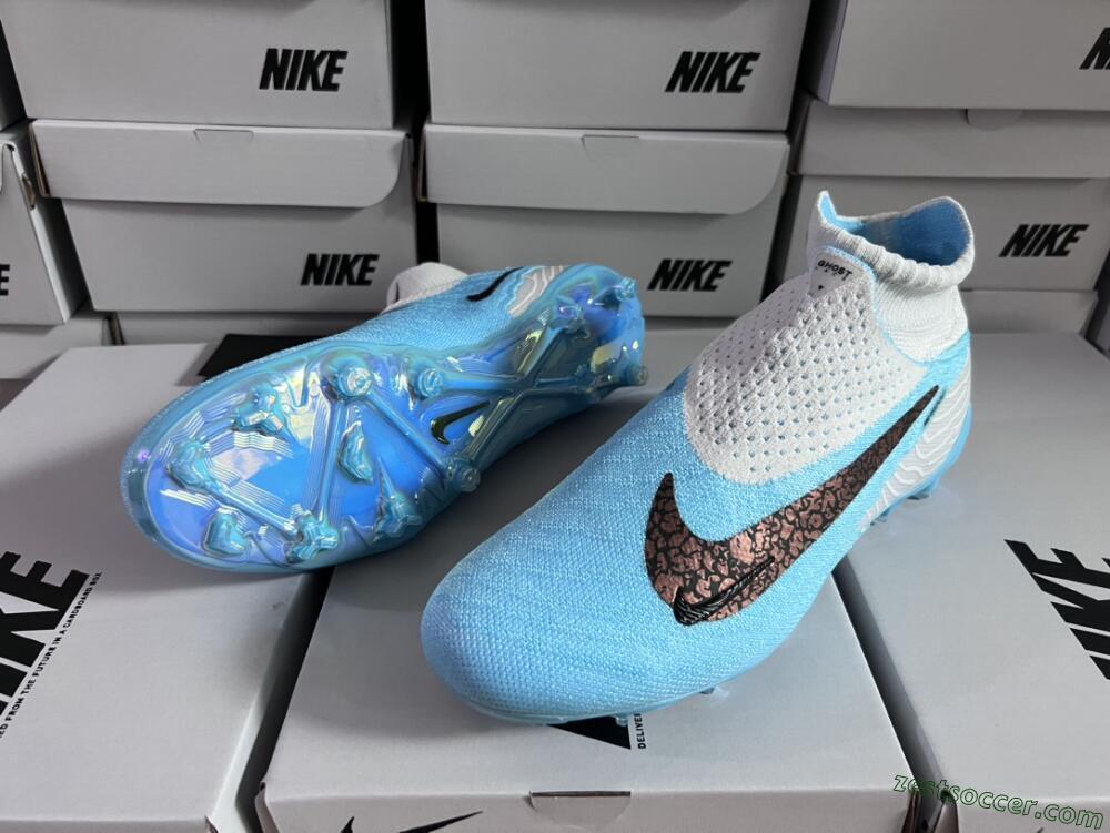 Nike Phantom GX Elite DF FG High-Tops Soccer Cleats - Blue/White/Black