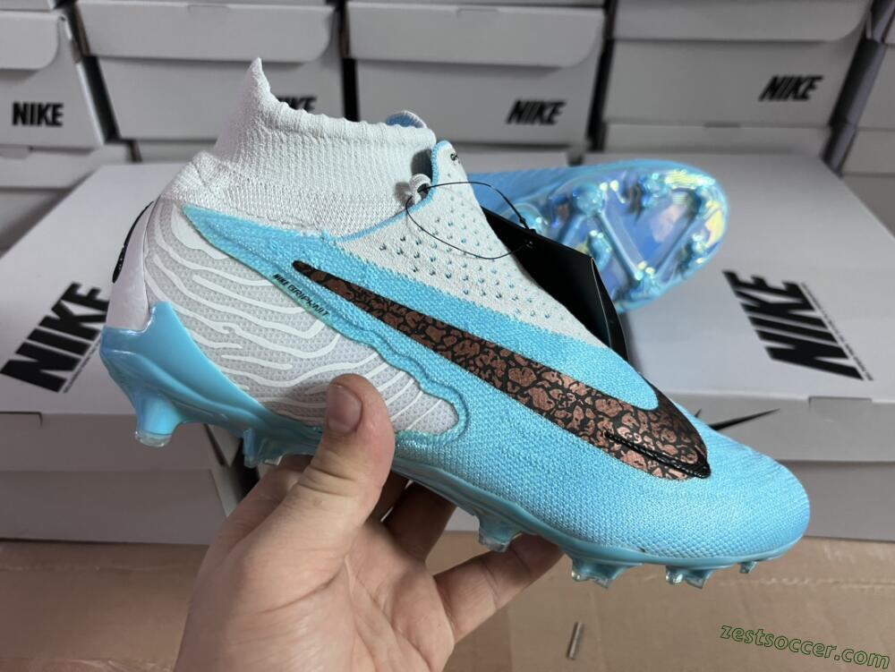 Nike Phantom GX Elite DF FG High-Tops Soccer Cleats - Blue/White/Black
