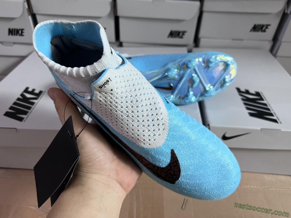 Nike Phantom GX Elite DF FG High-Tops Soccer Cleats - Blue/White/Black