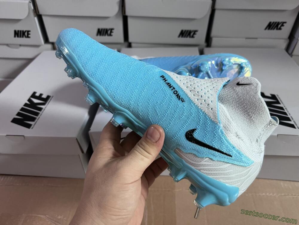 Nike Phantom GX Elite DF FG High-Tops Soccer Cleats - Blue/White/Black
