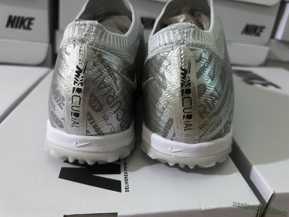 Nike Air Zoom Mercurial Vapor 15 Elite TF Low-Tops Soccer Shoes - Silver/Gold