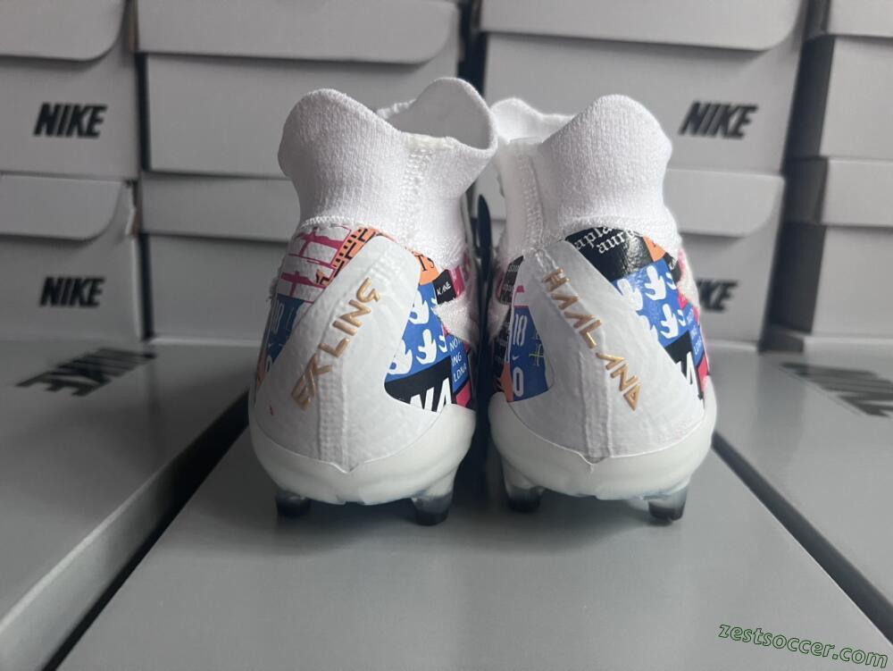 Harry Kane x Nike Phantom GX DF Elite FG Low-Tops Soccer Cleats - White/Gold/Blue