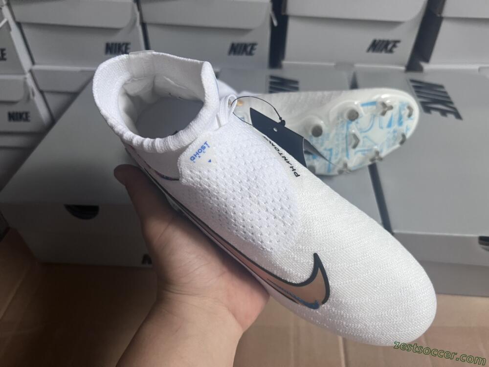 Harry Kane x Nike Phantom GX DF Elite FG Low-Tops Soccer Cleats - White/Gold/Blue