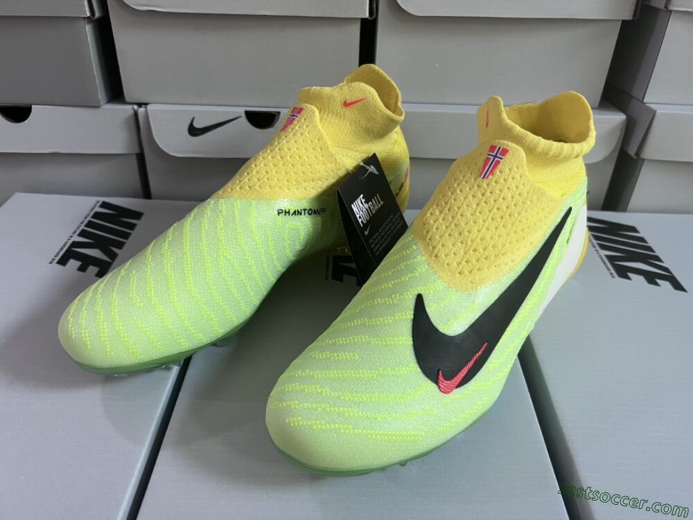 Nike Phantom GX Elite DF FG High-Tops Soccer Cleats - Yellow/Green/Black/Red