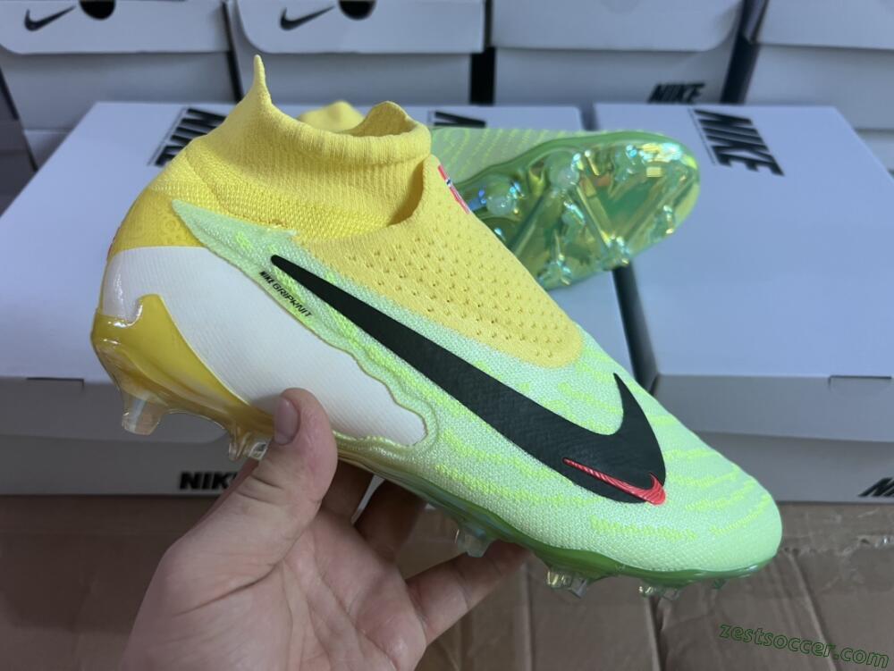 Nike Phantom GX Elite DF FG High-Tops Soccer Cleats - Yellow/Green/Black/Red