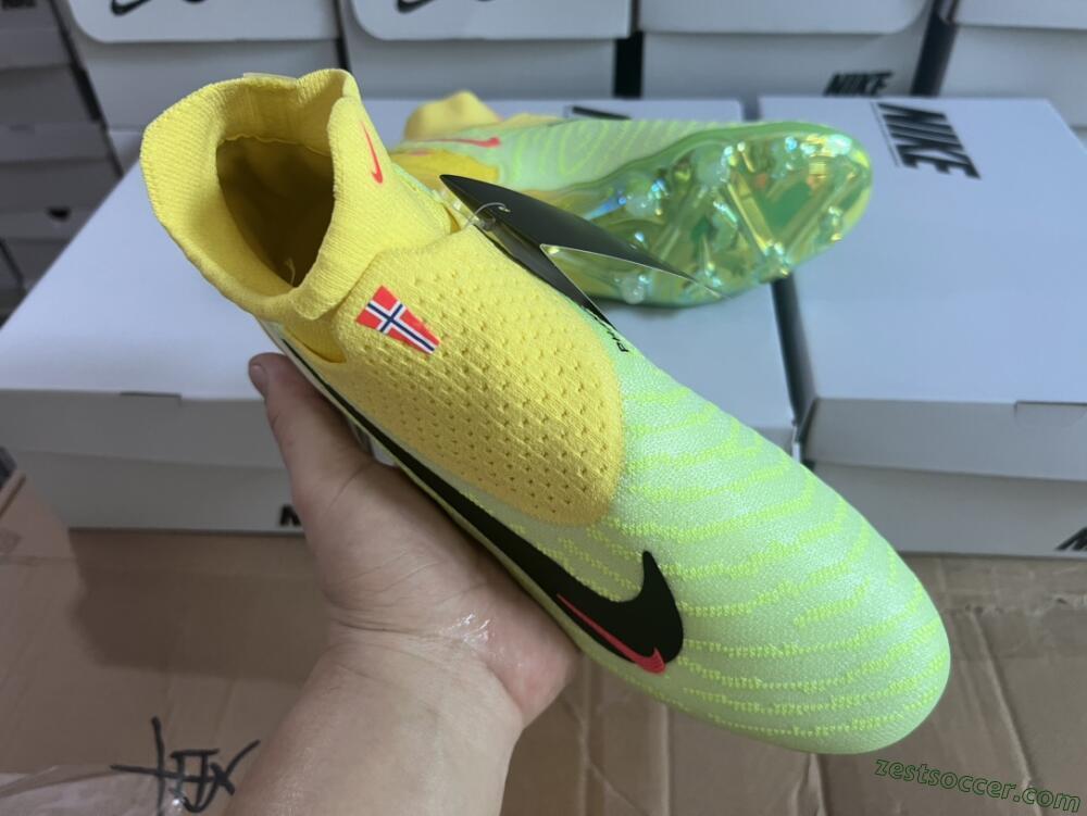 Nike Phantom GX Elite DF FG High-Tops Soccer Cleats - Yellow/Green/Black/Red