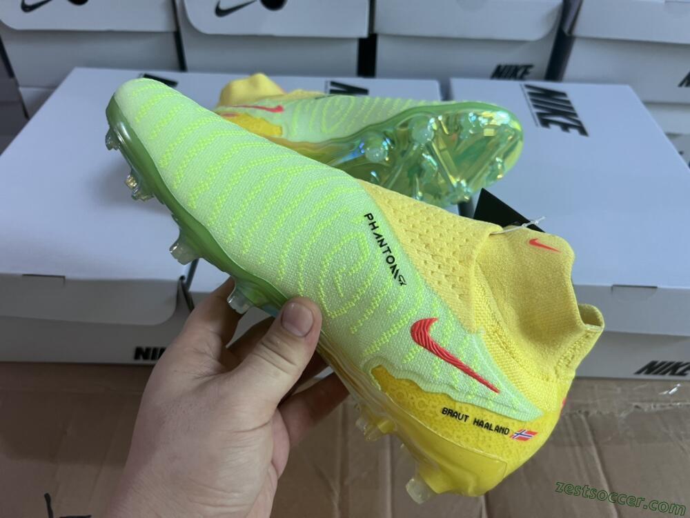 Nike Phantom GX Elite DF FG High-Tops Soccer Cleats - Yellow/Green/Black/Red
