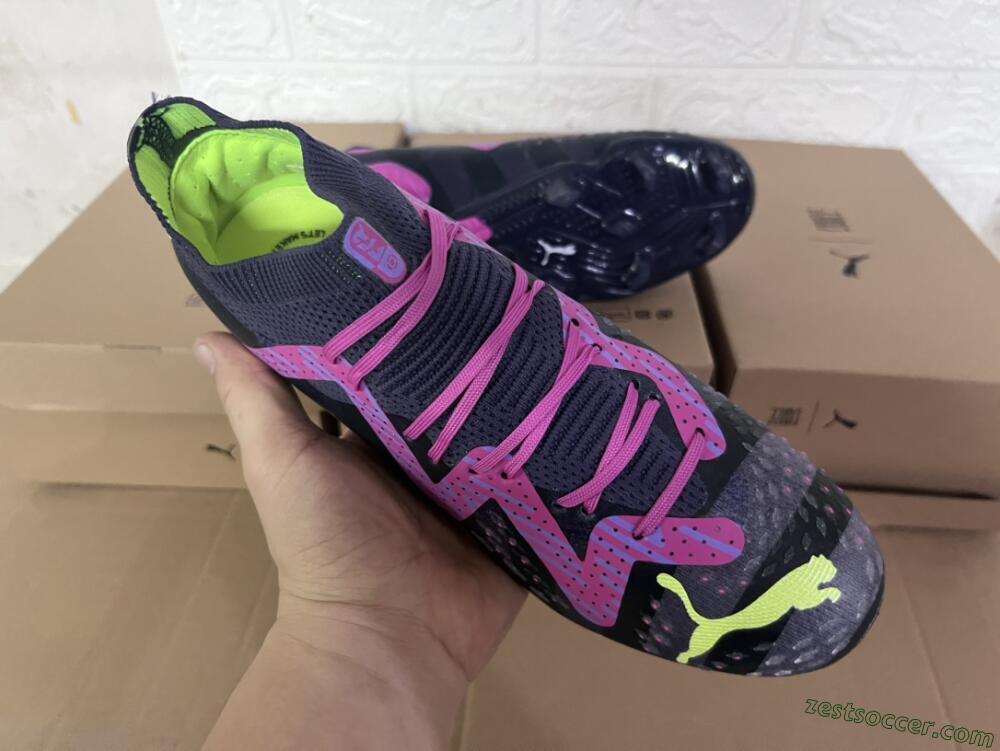 Puma Future Ultimate FG Low-Tops Soccer Cleats - Purple/Pink/Green