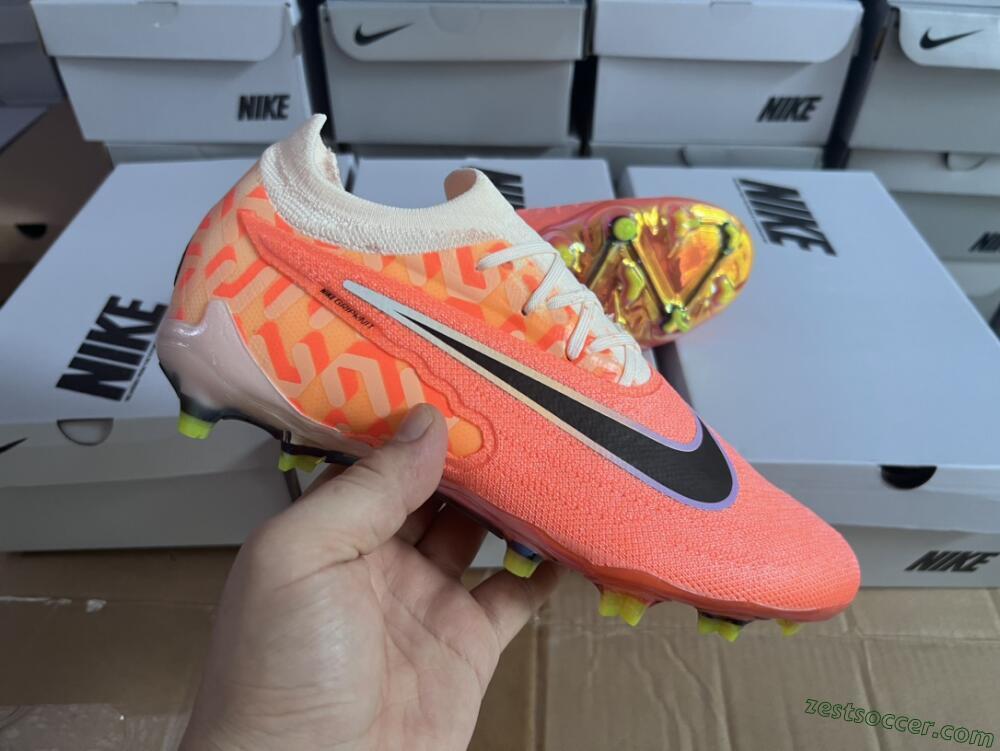 Nike Phantom GX Elite FG Low-Tops Soccer Cleats - Orange/Black/Sliver