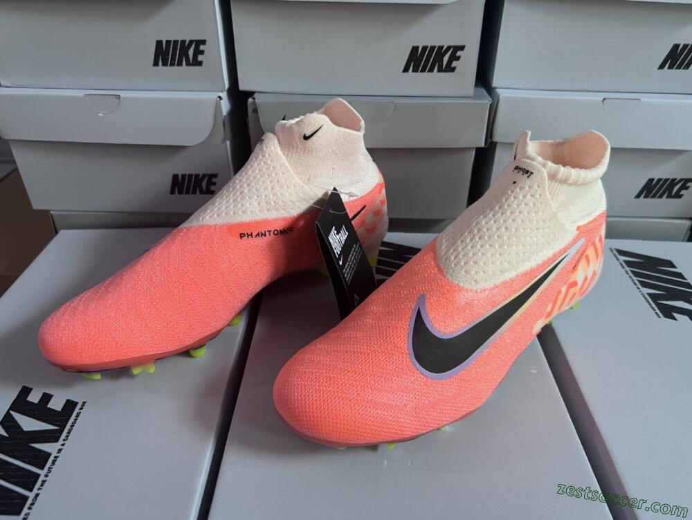 Nike Phantom GX Elite DF FG High-Tops Soccer Cleats - Orange/Black/Sliver