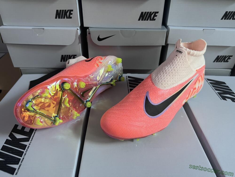 Nike Phantom GX Elite DF FG High-Tops Soccer Cleats - Orange/Black/Sliver
