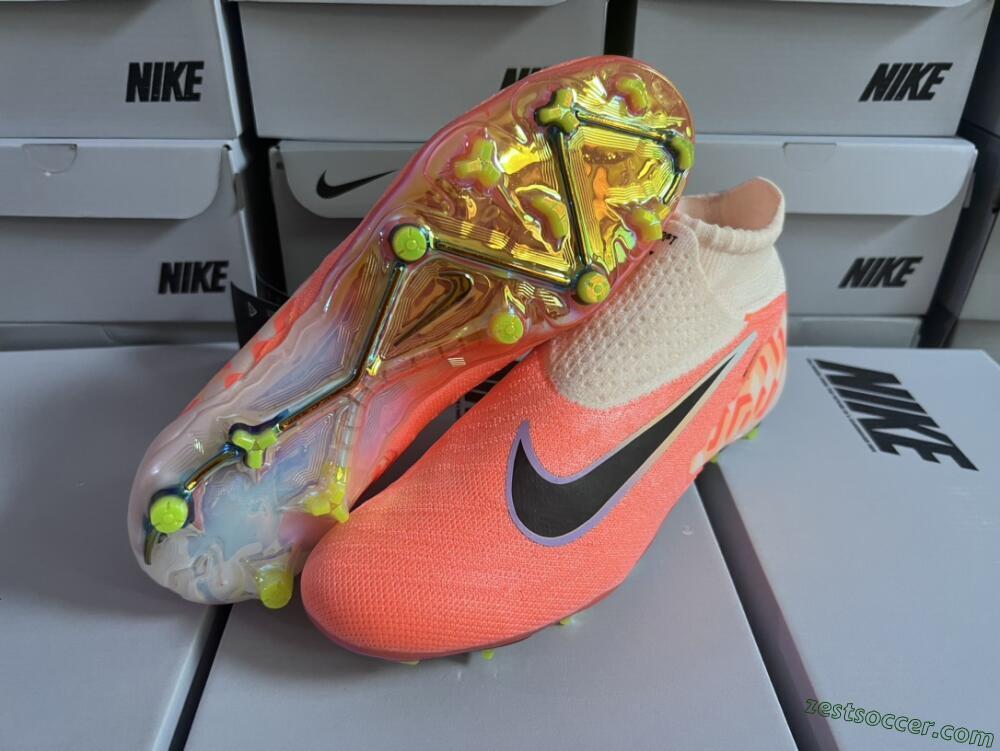 Nike Phantom GX Elite DF FG High-Tops Soccer Cleats - Orange/Black/Sliver