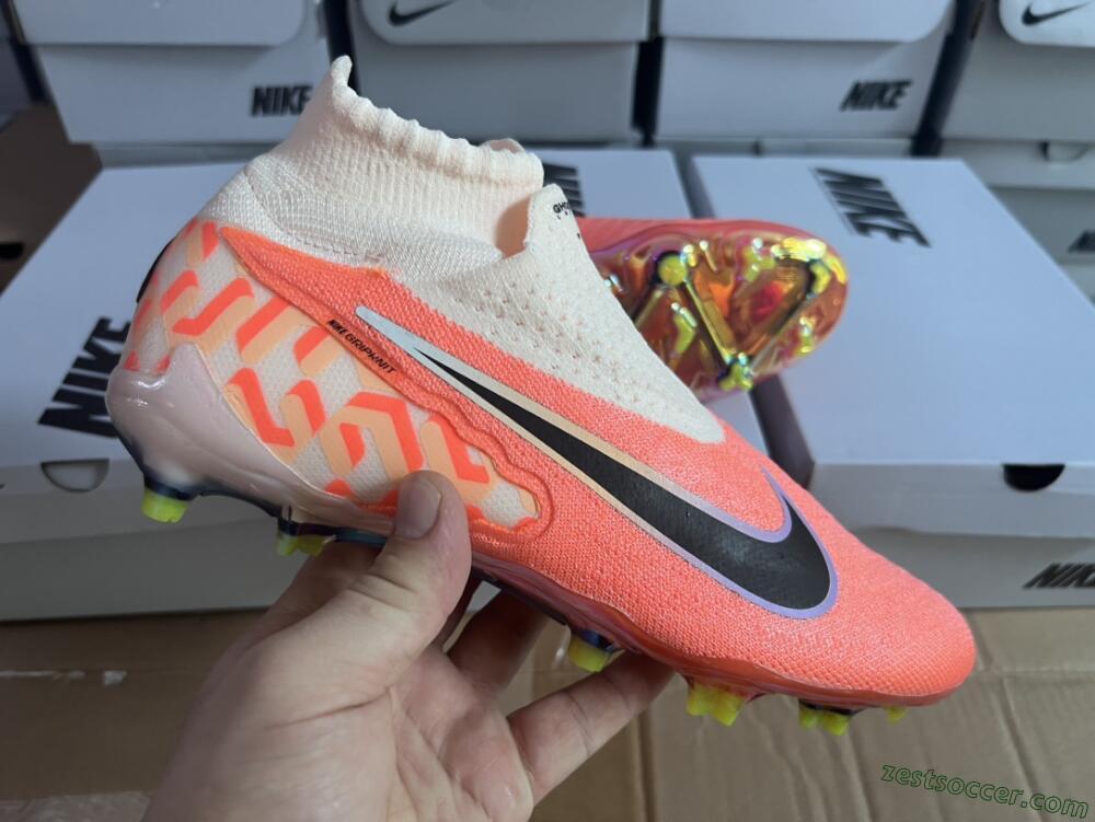Nike Phantom GX Elite DF FG High-Tops Soccer Cleats - Orange/Black/Sliver
