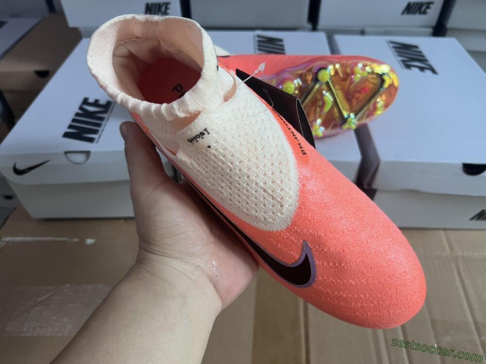 Nike Phantom GX Elite DF FG High-Tops Soccer Cleats - Orange/Black/Sliver