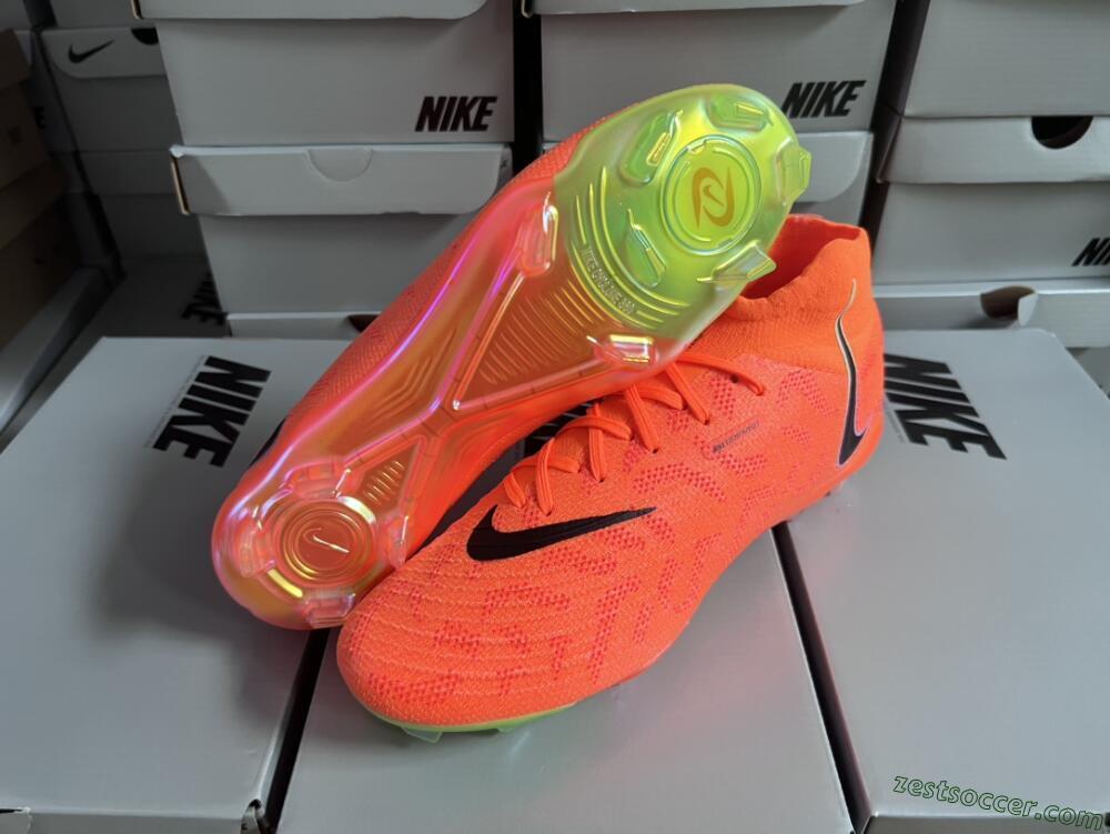 Nike Phantom Luna Elite FG High-Tops Soccer Cleats - Orange/Black/Green