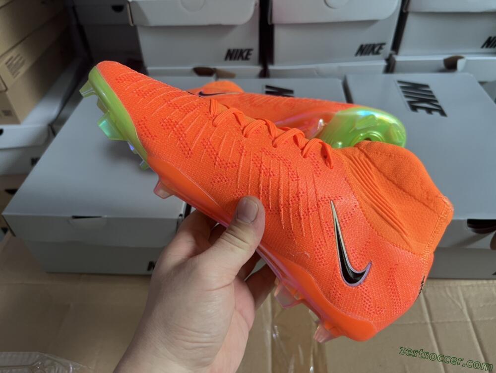 Nike Phantom Luna Elite FG High-Tops Soccer Cleats - Orange/Black/Green