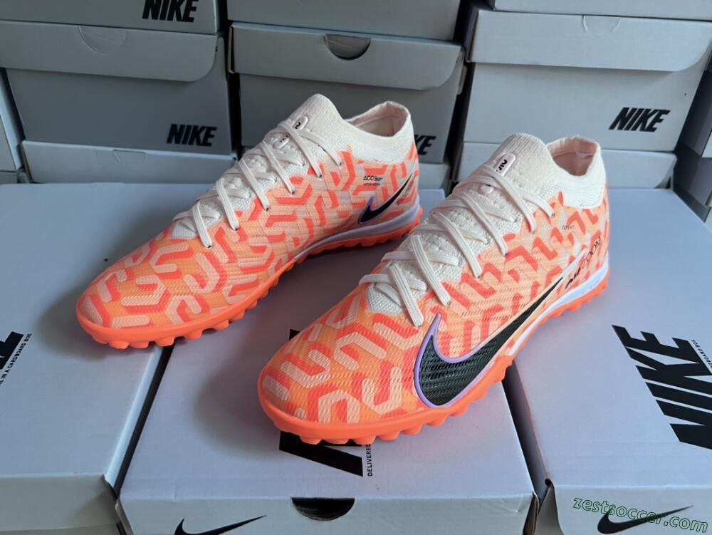 Nike Air Zoom Mercurial Vapor 15 Elite TF Low-Tops Soccer Shoes - Orange/White/Black