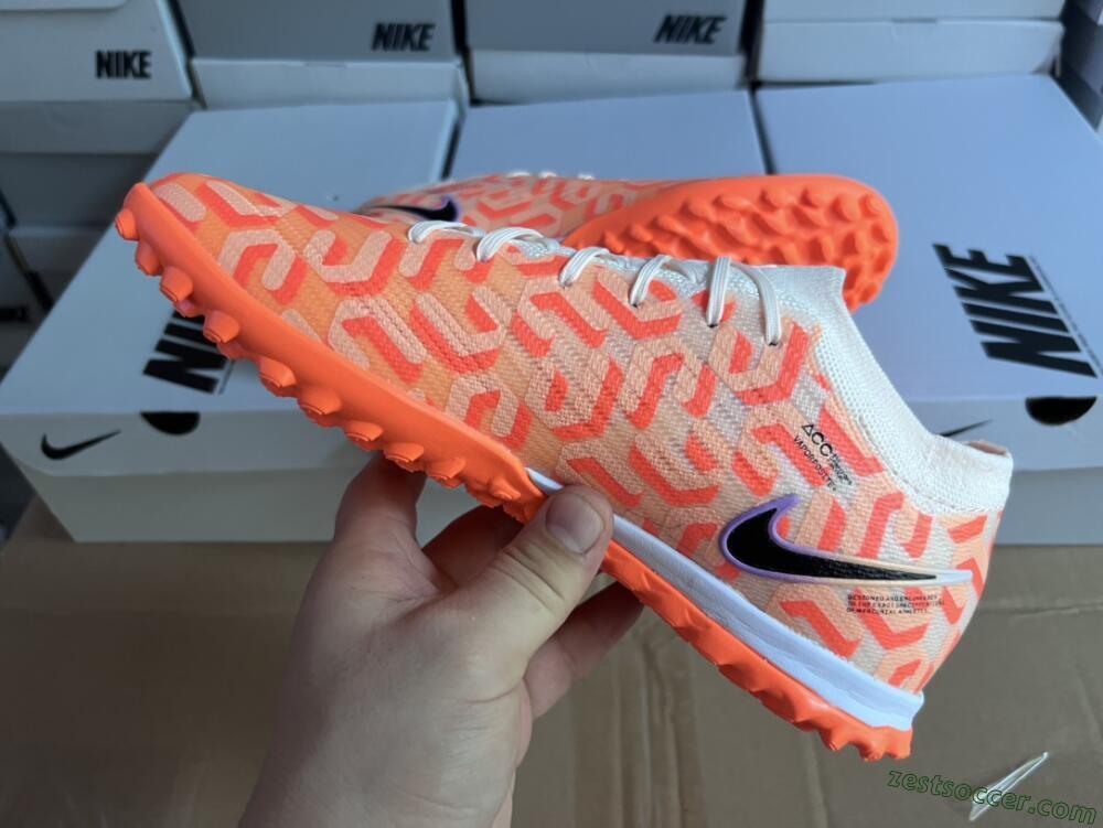 Nike Air Zoom Mercurial Vapor 15 Elite TF Low-Tops Soccer Shoes - Orange/White/Black