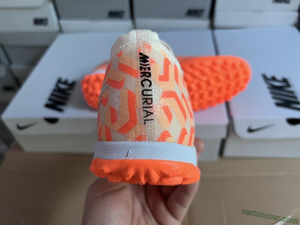Nike Air Zoom Mercurial Vapor 15 Elite TF Low-Tops Soccer Shoes - Orange/White/Black