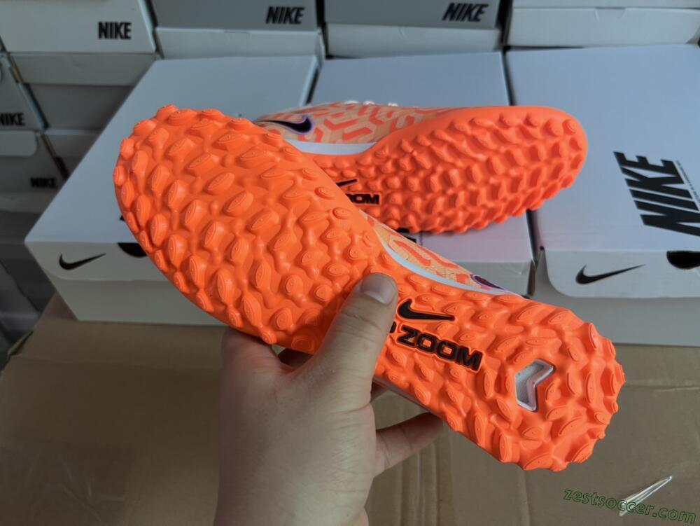 Nike Air Zoom Mercurial Vapor 15 Elite TF Low-Tops Soccer Shoes - Orange/White/Black