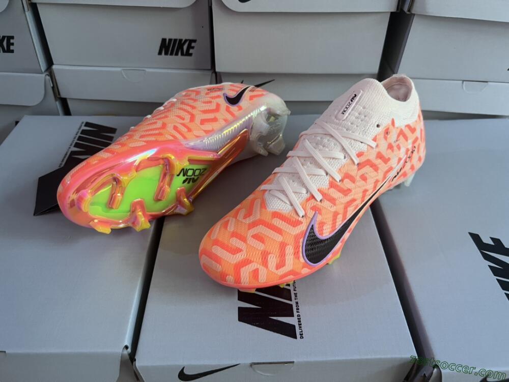 Nike Air Zoom Mercurial Vapor 15 Elite FG Low-Tops Soccer Cleats - White/Orange/Black