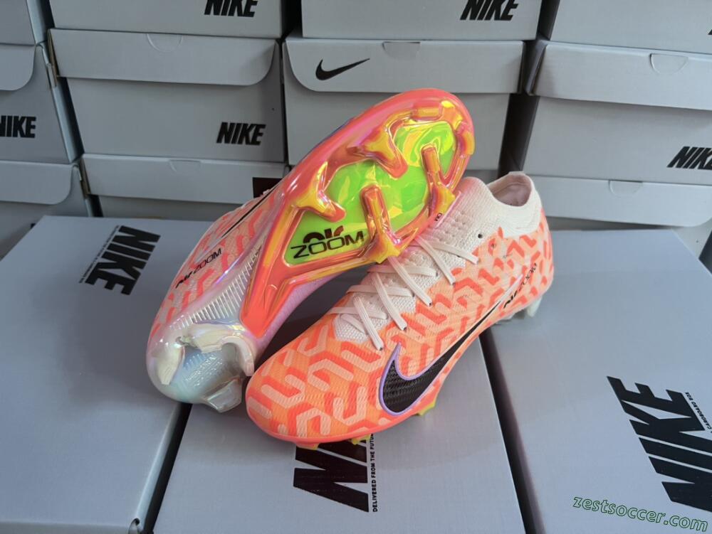Nike Air Zoom Mercurial Vapor 15 Elite FG Low-Tops Soccer Cleats - White/Orange/Black
