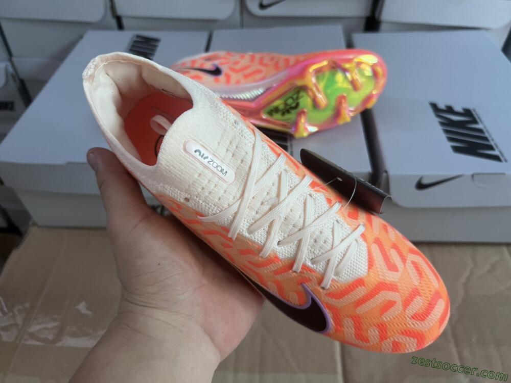 Nike Air Zoom Mercurial Vapor 15 Elite FG Low-Tops Soccer Cleats - White/Orange/Black