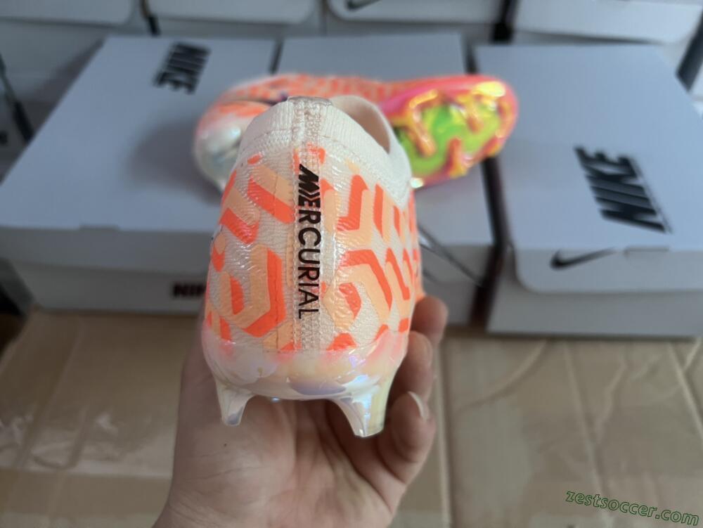 Nike Air Zoom Mercurial Vapor 15 Elite FG Low-Tops Soccer Cleats - White/Orange/Black