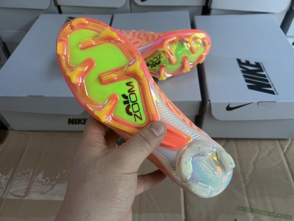 Nike Air Zoom Mercurial Vapor 15 Elite FG Low-Tops Soccer Cleats - White/Orange/Black