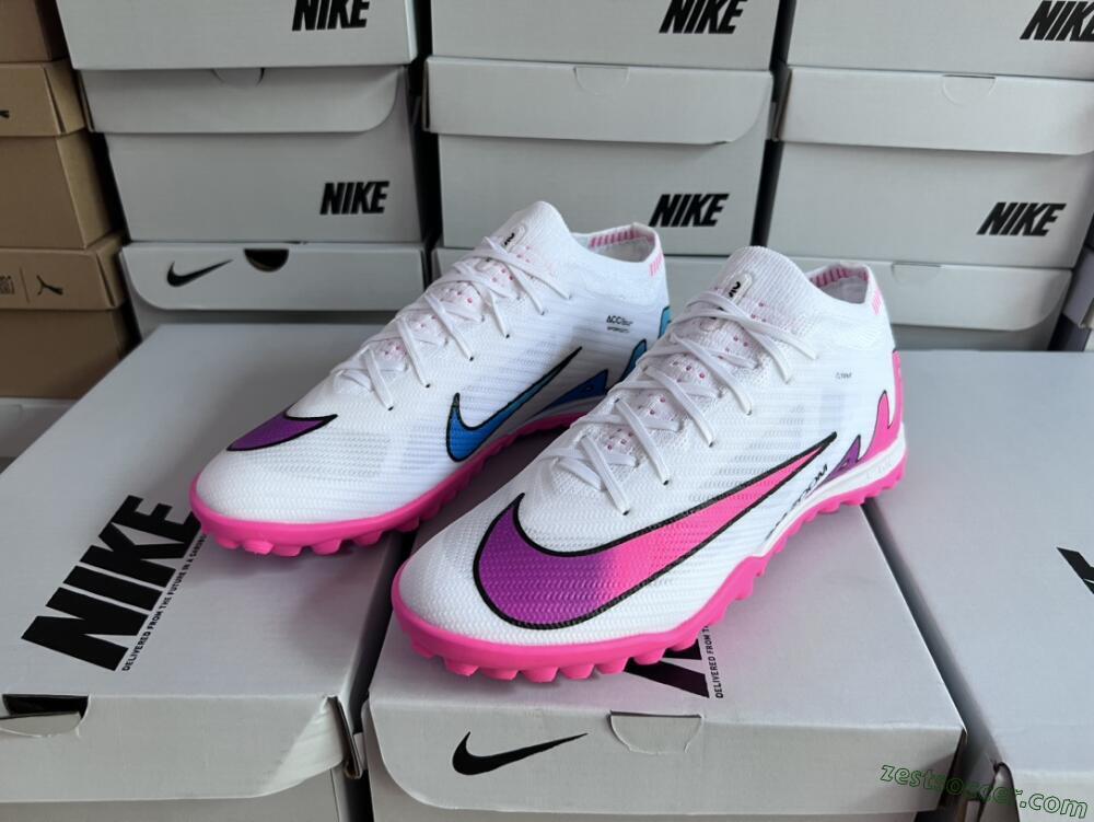 Nike Mercurial Vapor 15 Elite TF Low-Tops Soccer Shoes - White/Pink