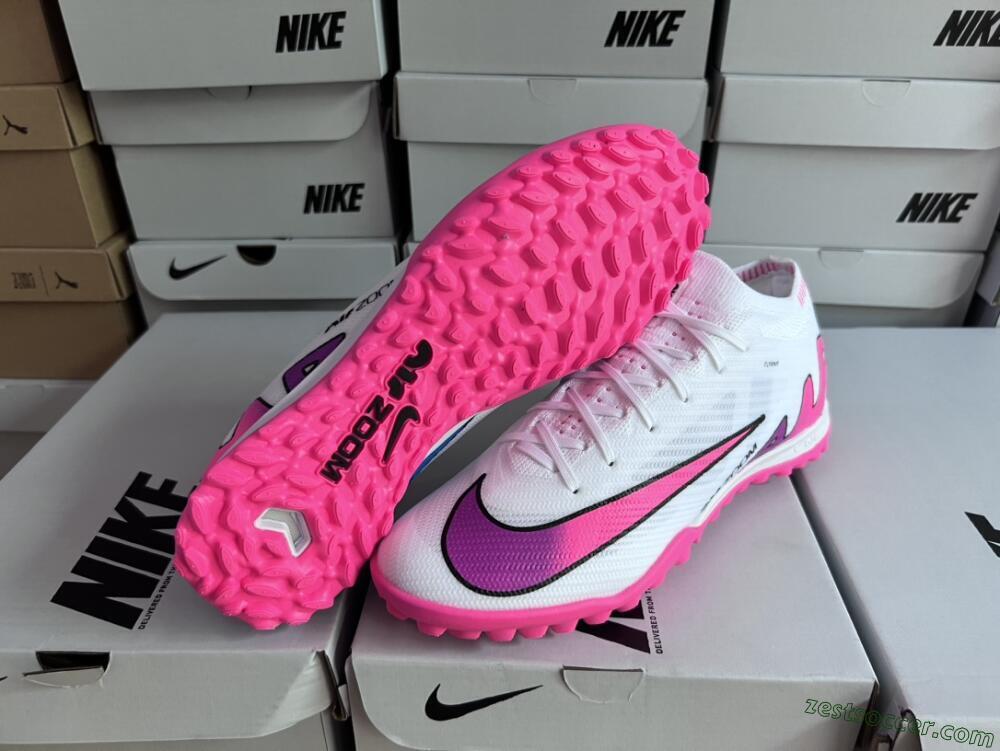 Nike Mercurial Vapor 15 Elite TF Low-Tops Soccer Shoes - White/Pink