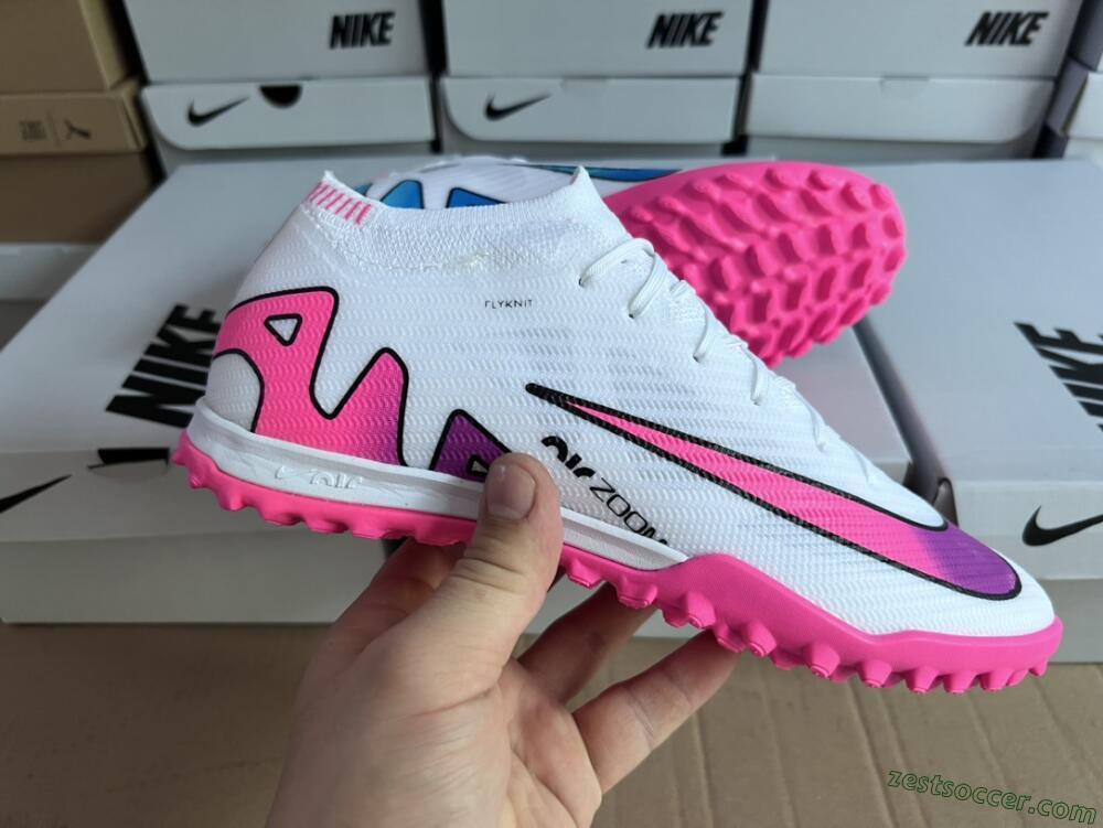 Nike Mercurial Vapor 15 Elite TF Low-Tops Soccer Shoes - White/Pink
