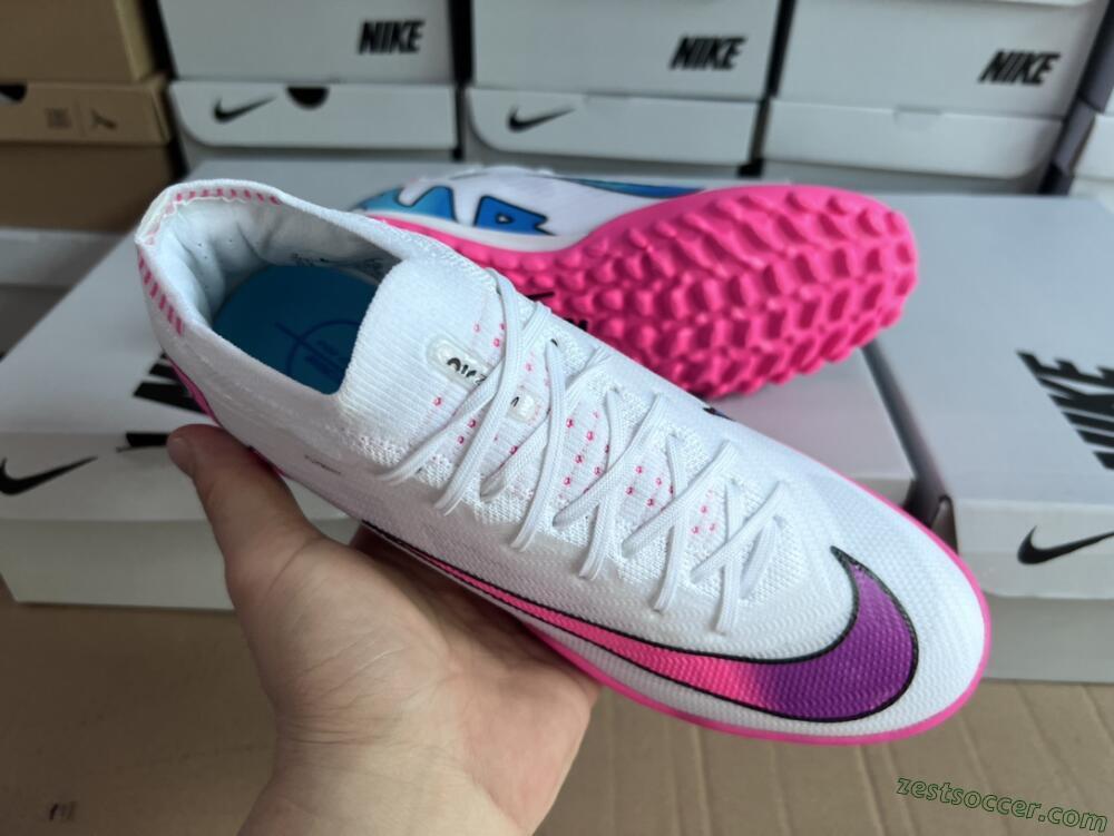 Nike Mercurial Vapor 15 Elite TF Low-Tops Soccer Shoes - White/Pink