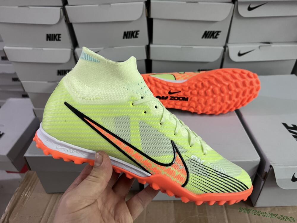Nike Air Zoom Mercurial Superfly 15 Elite TF High-Tops Soccer Shoes - Yellow/Orange/Black