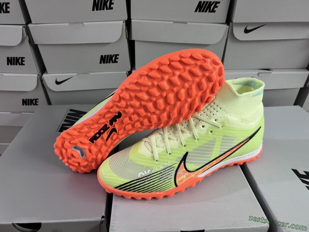 Nike Air Zoom Mercurial Superfly 15 Elite TF High-Tops Soccer Shoes - Yellow/Orange/Black