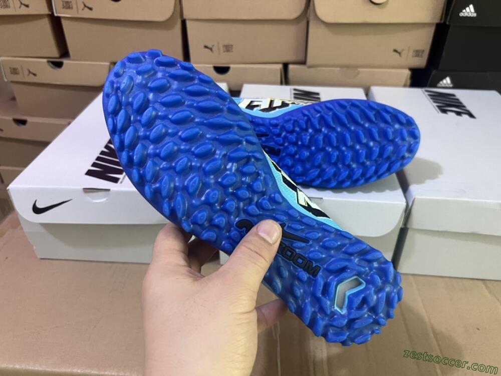 Kylian Mbappe x Nike Air Zoom Mercurial Vapor 15 Elite TF Low-Tops Soccer Shoes - Blue/Yellow/Black