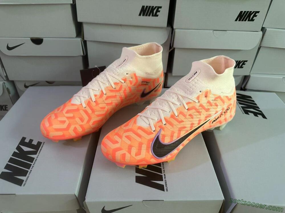 Nike Air Zoom Mercurial Superfly 9 Academy FG High-Tops Soccer Cleats - Orange/Black/Purple