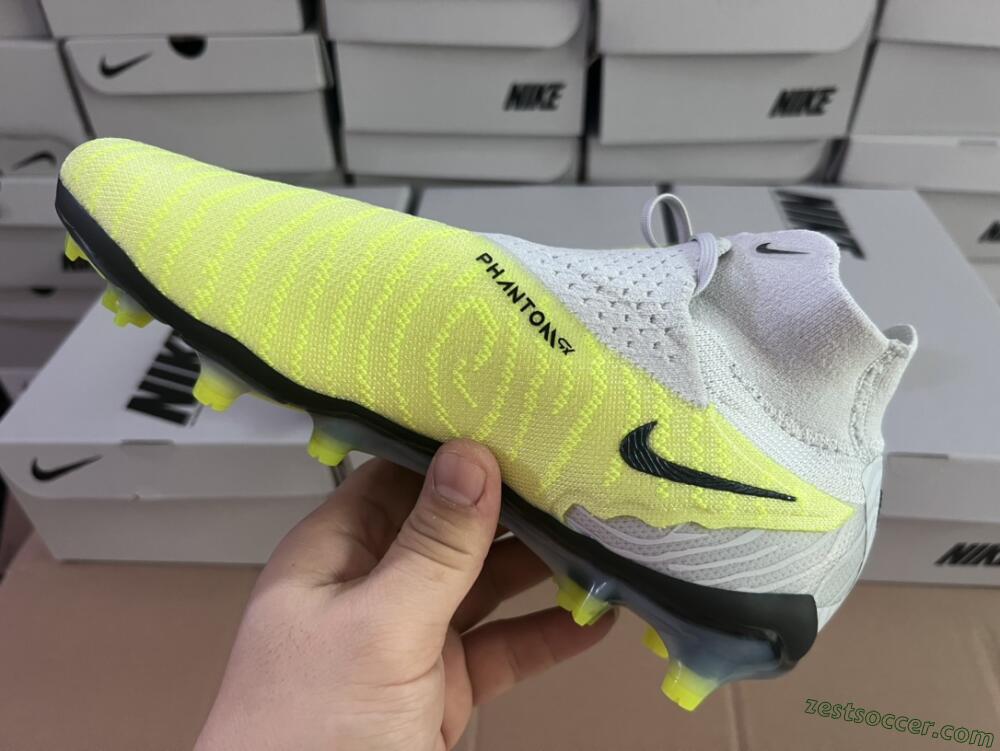 Nike Phantom GX Elite FG High-Tops Soccer Cleats - Grey/Green/Pink