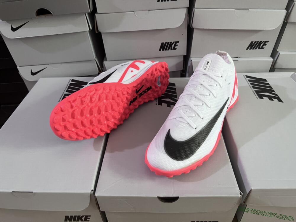 Nike Mercurial Vapor 15 Elite TF Low-Tops Soccer Shoes - White/Black/Red