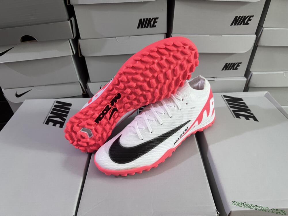 Nike Mercurial Vapor 15 Elite TF Low-Tops Soccer Shoes - White/Black/Red