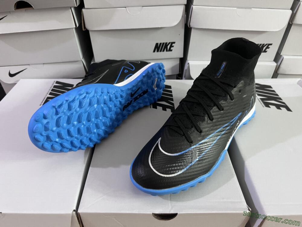 Nike Mercurial Superfly 9 Elite TF High-Tops Soccer Shoes - Black/Blue