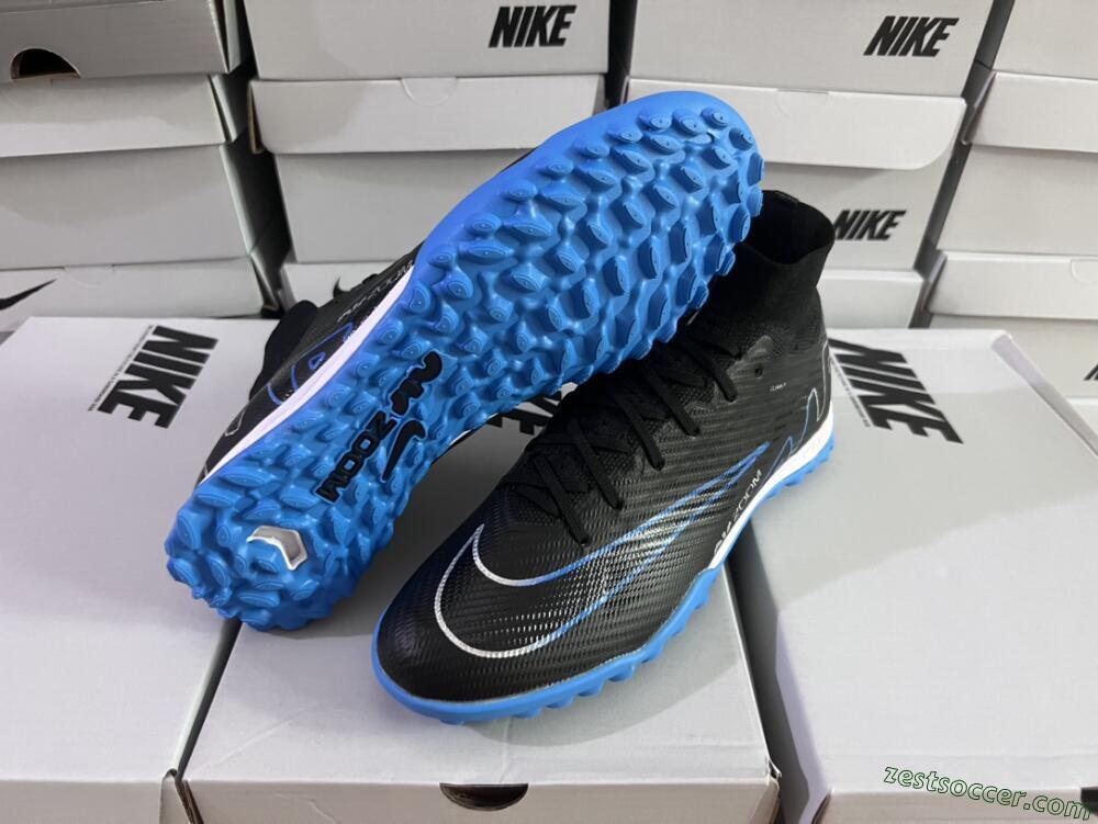 Nike Mercurial Superfly 9 Elite TF High-Tops Soccer Shoes - Black/Blue