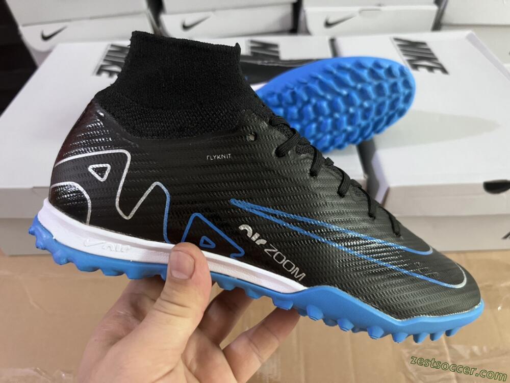 Nike Mercurial Superfly 9 Elite TF High-Tops Soccer Shoes - Black/Blue