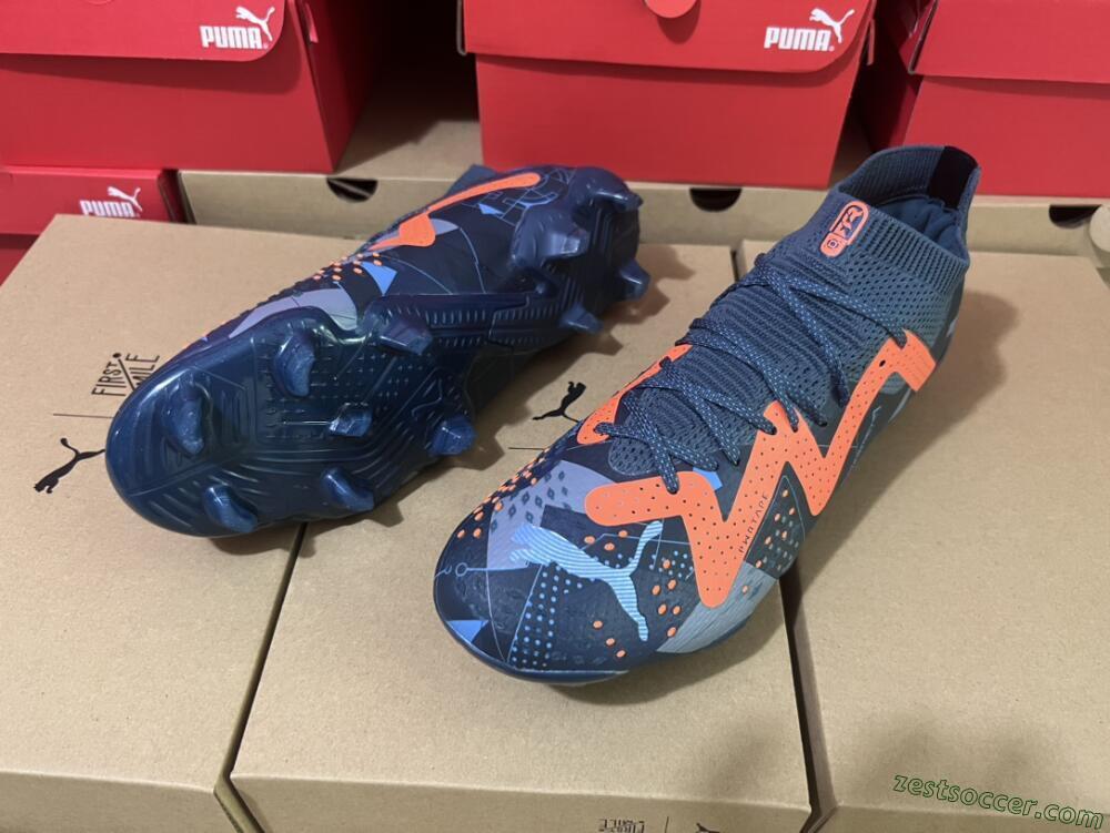 Puma Future Ultimate FG Low-Tops Soccer Cleats - Blue/Yellow