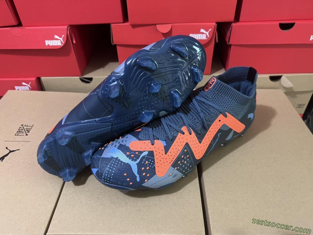 Puma Future Ultimate FG Low-Tops Soccer Cleats - Blue/Yellow