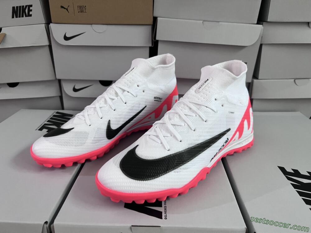 Nike Mercurial Superfly 9 Elite TF High-Tops Soccer Shoes - White/Black/Red