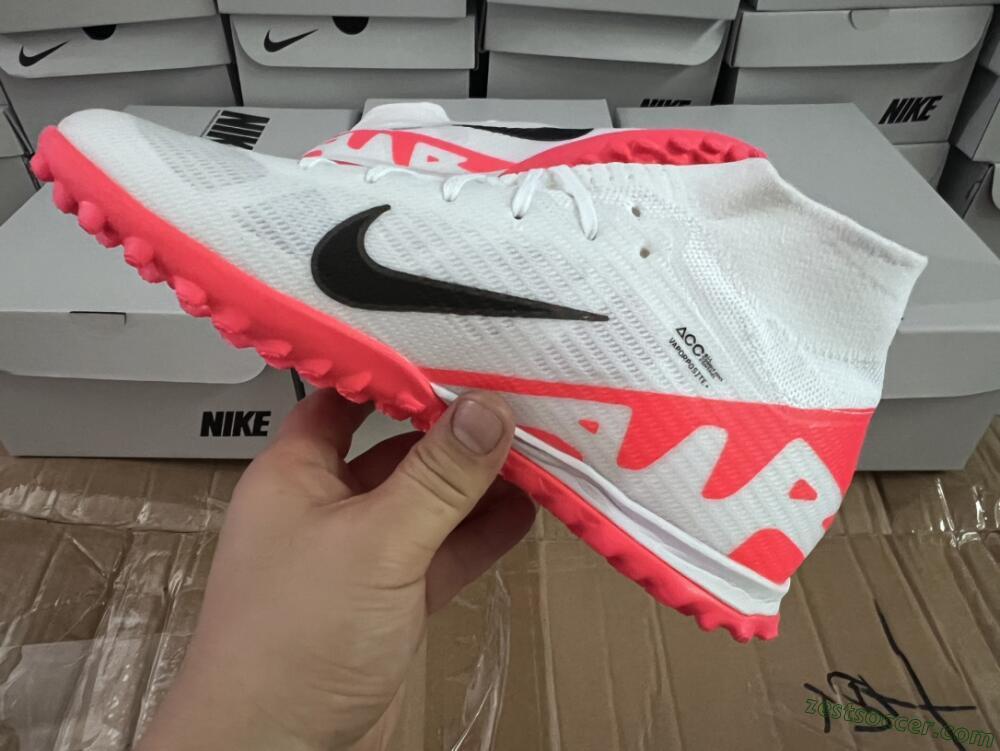 Nike Mercurial Superfly 9 Elite TF High-Tops Soccer Shoes - White/Black/Red