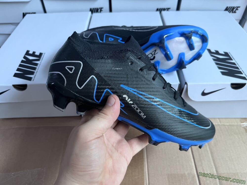 Nike Air Zoom Vapor 15 Elite SE FG Low-Tops Soccer Cleats - Black/Blue/White